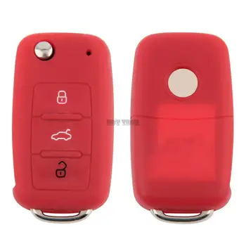 

New Buttons Silicone Car Key Cover For VW For Volkswagen For Passat For Golf Touran Bora Jetta Cady Touran Sharan Transporter