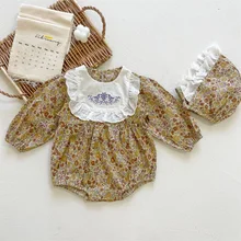 Body à fleurs pour filles, barboteuse à manches longues, imprimé Floral, pour nouveau né, combinaisons pour enfants, printemps et automne 