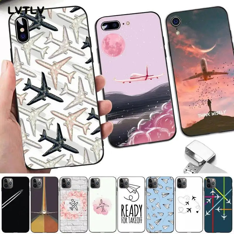 Мягкий чехол для телефона LVTLV летающий самолет путешествие в небе iPhone 8 7 6 6S Plus X 5S SE