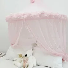 Baby Girls Mosquito Net Tent Bed Canopy Curtains Toddler Infant Crib Netting Cot Mosquito Net Pink Grey White Kids Play Tents
