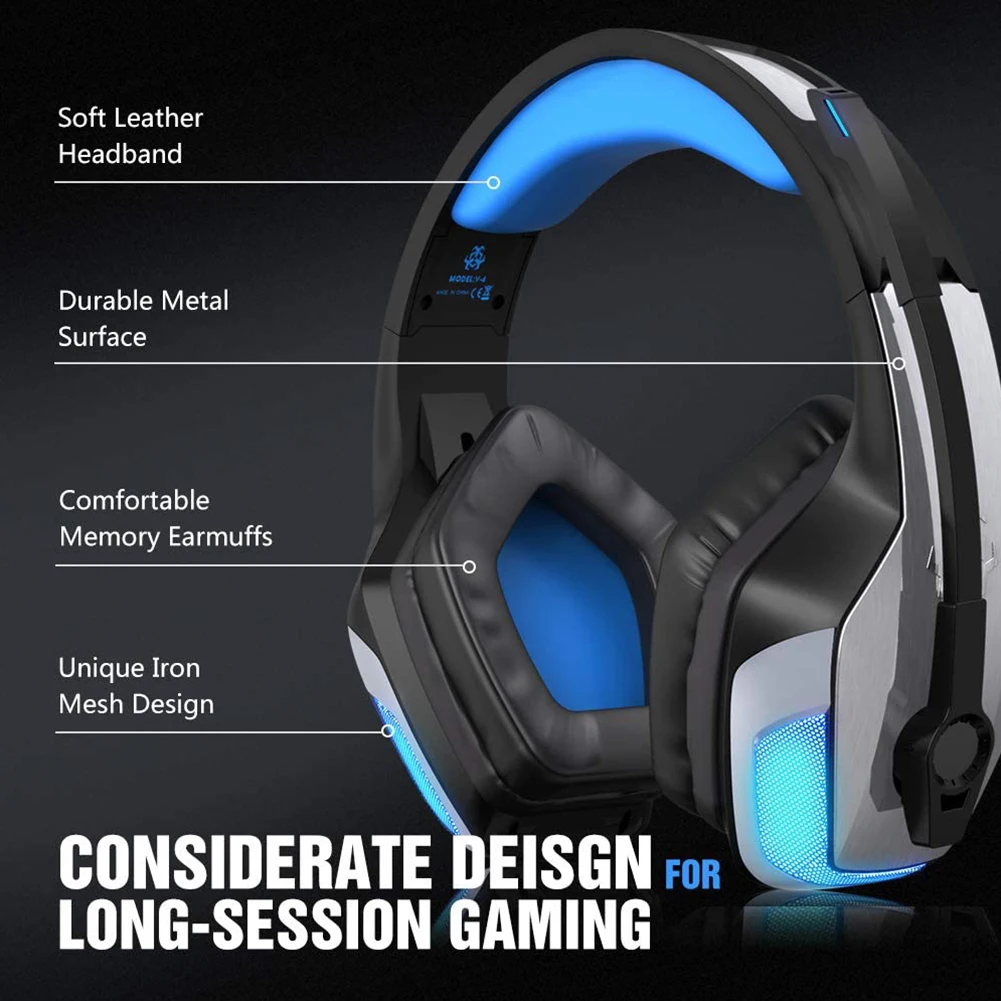 Adjustable Bass Stereo Gamer Headset Wired Earphone Outdoor Enjoyable Led Light Gaming Headphones Earphone Ornament