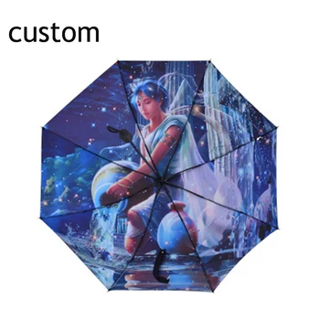 

Windproof Foldable Custom Full Print Travel 3 Fold Custom Umbrella