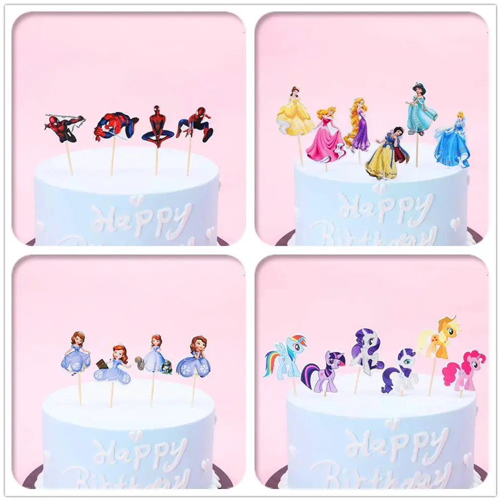 Cake Topper Princess Theme Party Supplies Cupcake Birthday Decorations Kid Baby Shower Sofia Toppers | Дом и сад