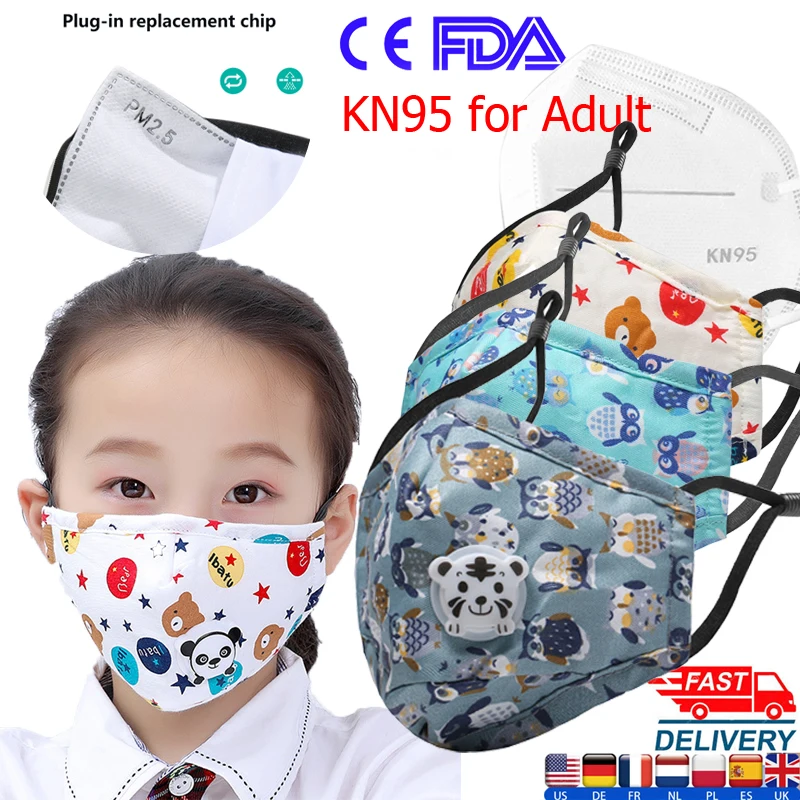 

Fashion Mask 20/10 Pcs/lot In Stock Face Mask Reusable Cotton Protective Children Masks Dust-Proof Masks With 10 PM 2.5 Filters