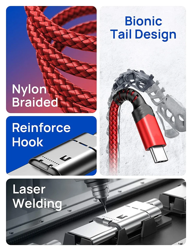 3A Fast Charging Type C Cable Charger Nylon Data Cord Micro USB Cable Android Mobile Phone Cable For Huawei Samsung S20 XiaoMi 9