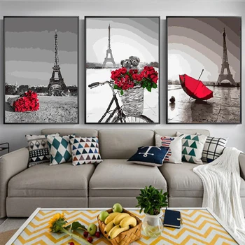 

HUACAN DIY Pictures By Number Kits Home Decor Painting By Numbers Tower Landscape Drawing On Canvas HandPainted Art Gift