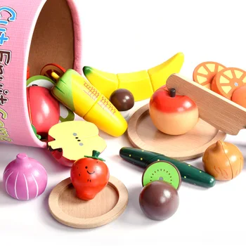 

Magnetic Cut Fruit Toy Children Wooden Fruit & Vegetable Cutting Slicer Model Play House Toyster for Childern
