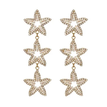 

Star Pendant Earrings Women High End Fine Jewelry Trendy Rhinestone Earrings Female