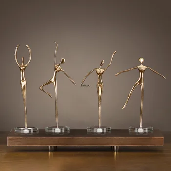 

Modern simple creative furnishings Ballet Girl Home living Room Dance Room Copper Decoration study Desktop Decoration