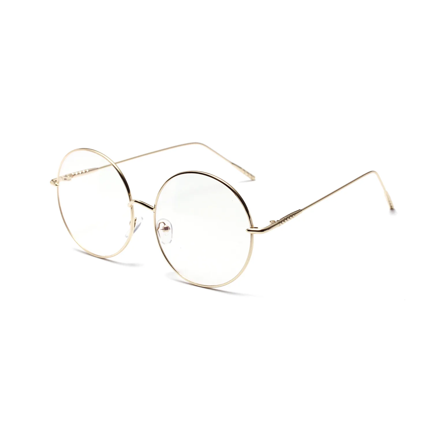 Огромная оправа металлические круглые плоские зеркальные очки женские роскошные дизайнерские брендовые модные ретро очки с тонкой рамкой женские