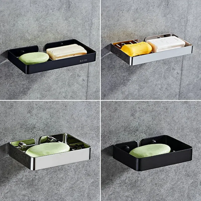 

Meal Ding 8902 Bathroom Soap Holder 304 Stainless Steel Soap Box Hole Punched Storage Shelf Wall Hanging Soap Dish