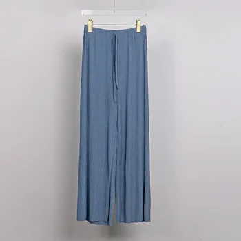 

LXS22 Women's loose and versatile soft ice silk slimming straight wide-leg casual trousers