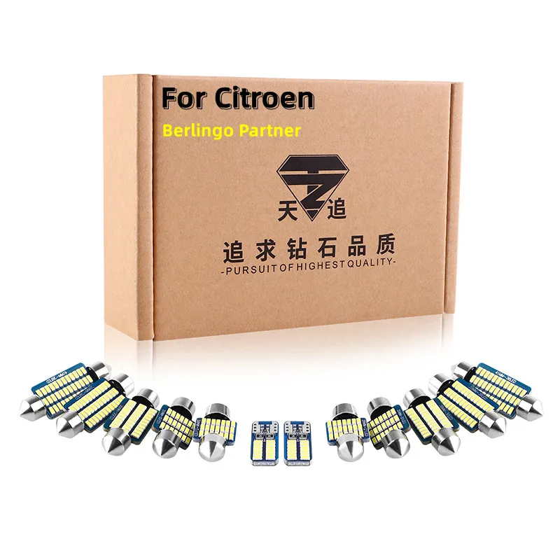 

For Citroen Berlingo For Peugeot Partner B9 K9 Tepee 1996-Present Canbus Vehicle LED Interior Map Dome Trunk Light Kit