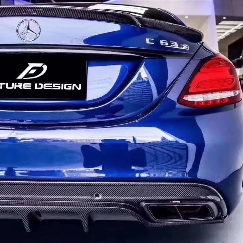 Для benz c class c250 спортивный бампер w205 AMG FD Стиль углеродного волокна задний бампер диффузор спойлер губ не подходит стандартный выпуск