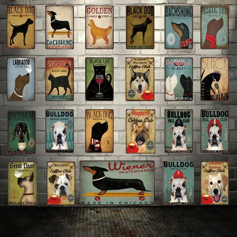 1591687302690Dog-And-Cat-Bulldog-Golden-Dachshund-Metal-Sign-Tin-Poster-Home-Decor-Bar-Wall-Art-Painting