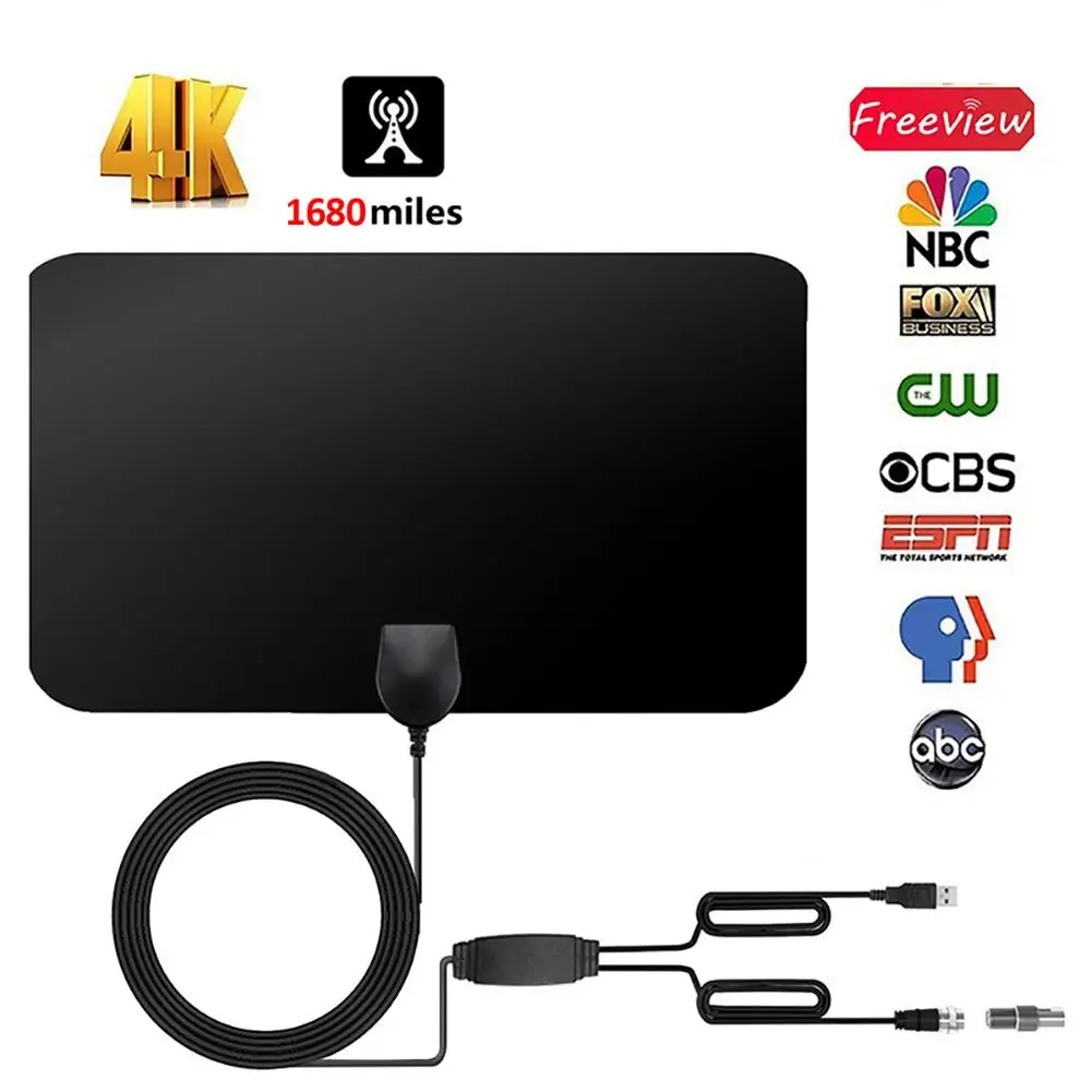 4K цифровая HDTV антенна для помещений Hd tv с усиленным диапазоном 1680 км 1080P DVB-T2 ТВ антенна для каналов вещания - Цвет: hd antenna