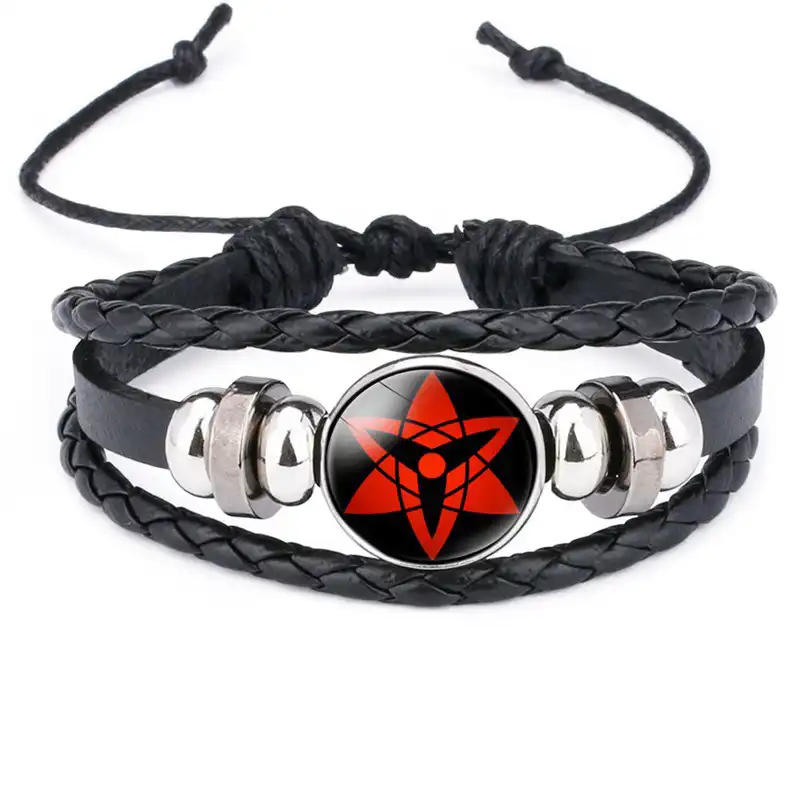 Sharingan Eye Bracelet Anime Naruto Braided Leather Bracelet