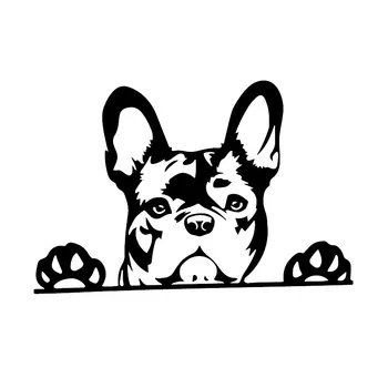 

Creative Car Sticker Paws Up French Bulldog Frenchie Bully Dog Decal Black/Silver Vinyl Sunscreen Waterproof,16cm*11cm
