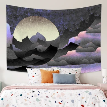 

Abstract Sea Sunset Tapestry Wall Mounted Photographic background Nordic Simple Tapestries Yoga Beach Towel Bohemian Home Decor