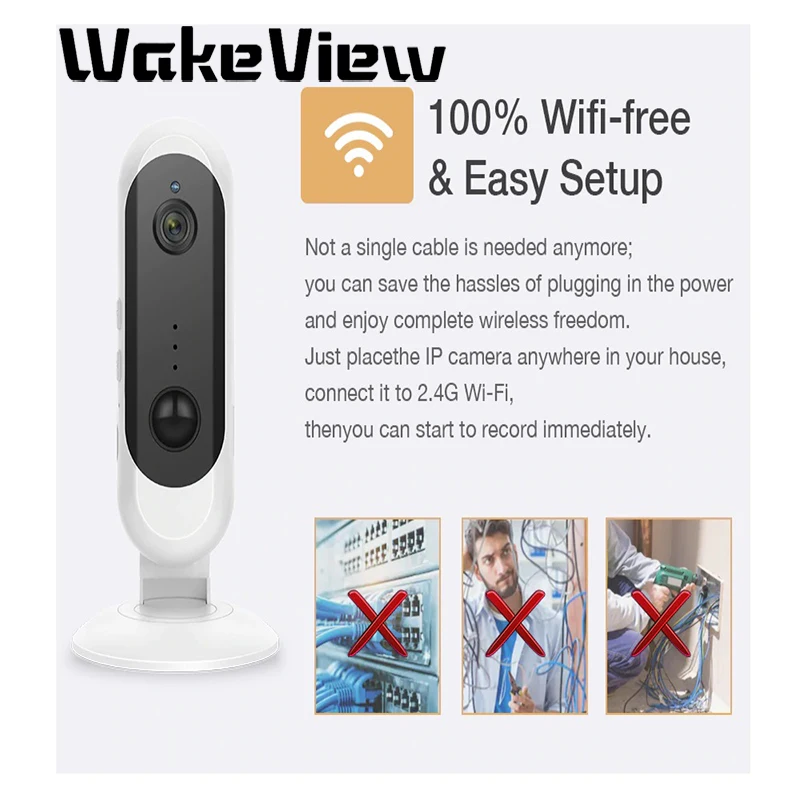 WakeView Беспроводная батарея камера с питанием от аккумулятора Wifi sd картой Открытый