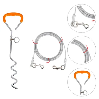 

1Set Pet Outdoor Fixing Stake Pulling Rope Outdoor Pet Stake Spiral Stake White
