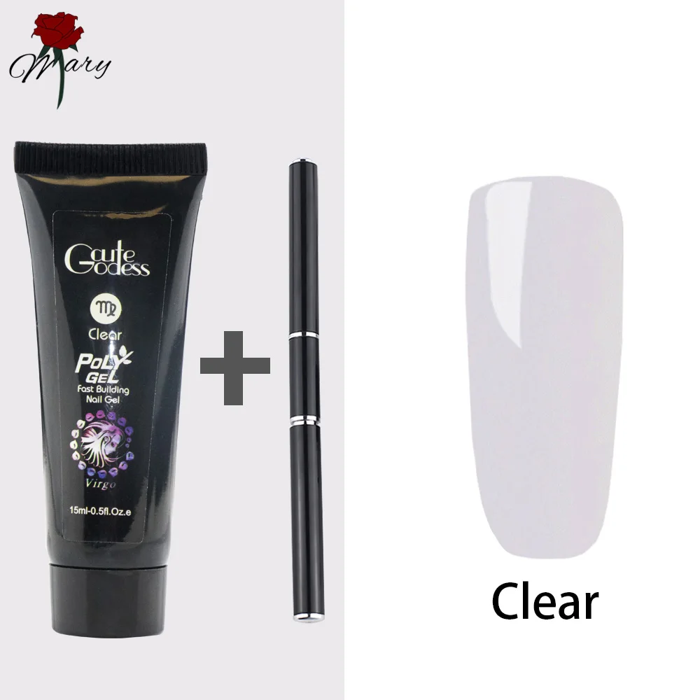 

Rosemary Poly Gel Set Clear UV Gel Varnish Nail Polish Art Kit Quick Building Extending Nail Length Hard Poly Nail Gel Kit