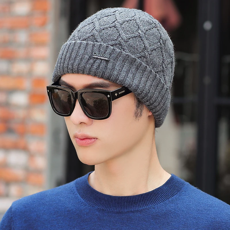 Зимняя шапка Skullies Beanies шапки зимние шапки для мужчин женский шерстяной шарф головные уборы, Балаклава маска Knitted шапка вязаная