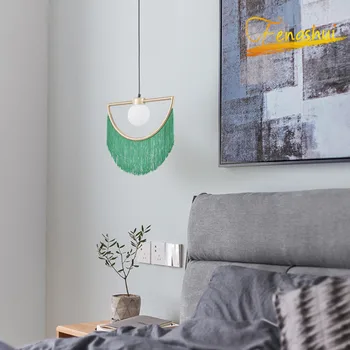 

Postmodern LED Pendant Lamp Lighting Nordic Retro Color Tassel Pendant Light Corridor Stairs Hanging Lamp Home Bedside Fixtures