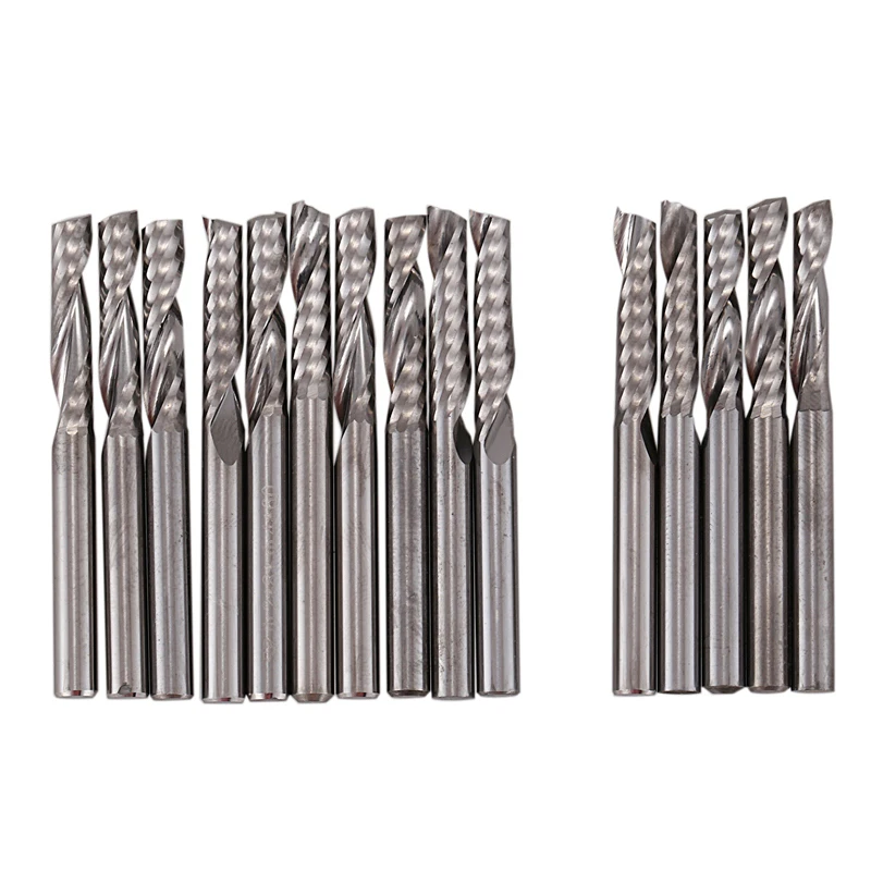 

15Pcs SHK 4Mm Single Flute Down-Cut Spiral Endmills Left Hand Cutting Bit for Plastic Pvc Acrylic MDF Aluminum Woodworking Bit
