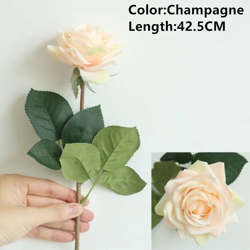 C Champagne Rose 11 шт. романтическая роза искусственный цветок Сделай Сам Красный Белый Шелковый Искусственный цветок для вечерние украшения дома свадьбы День святого Валентина - Цвет: C Champagne Rose