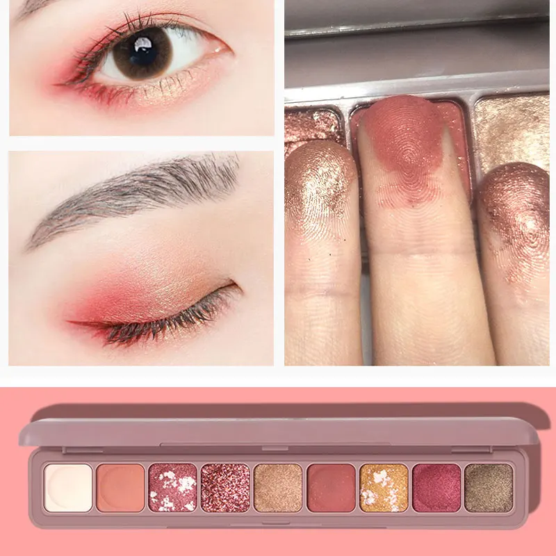 9 Colors Glitter Shimmer Matte Nude Eyeshadow Palette Pigmented Metallic Shine Natural Eye Shadow For Makeup Cosmetic TSLM2
