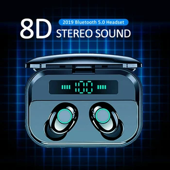 

TWS Bluetooth 5.0 Earphone Stereo Wireless Earbus MINI HIFI Sport Earphones Gaming Headset with 2200mAh Power Bank