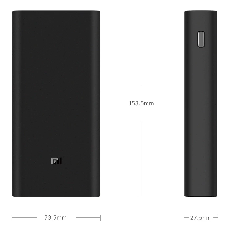 Xiaomi 45W Dual USB power Bank 3 20000mAh type C двухсторонняя Быстрая зарядка QC3.0 Быстрая зарядка для iphone Xiaomi mi9 Redmi