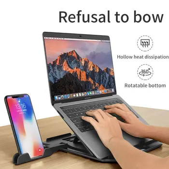 

Laptop Stand for MacBook Pro Air Notebook With Phone Holder Rotating Foldable Heightened Laptop Stand Cooling Stand for PC