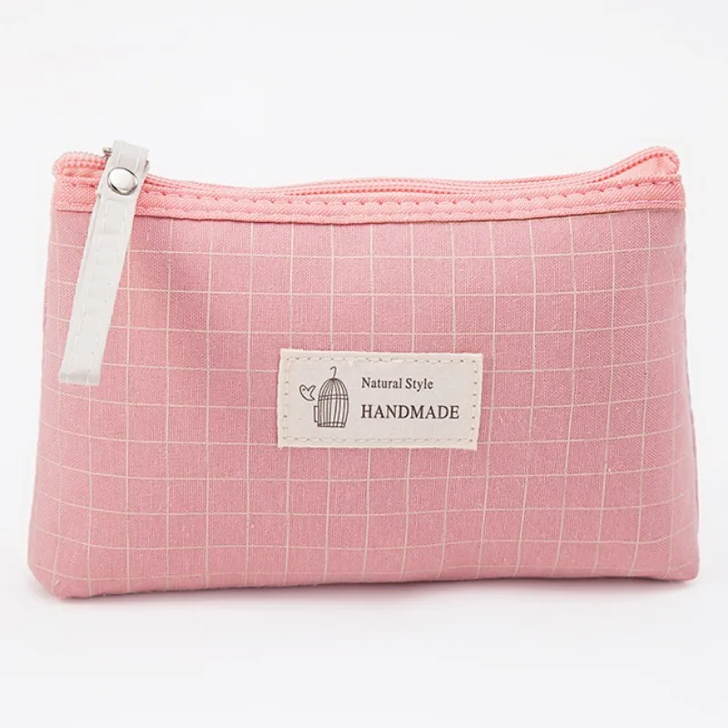 

Fashion Concise Plaid Pattern Cosmetic Makeup Bags Fashion Value Unisex Novel Cute Outdoor Portable Pockets