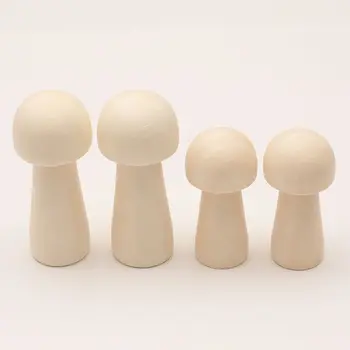 

Children Handmade Painting Wooden Dolls Mushroom Kids Wooden Doll Toy DIY Drawing Craft Gift
