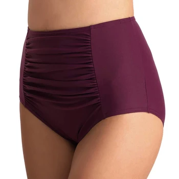 

2020 Women High Waist Bikini Bottom Shirred Swimsuits Tankini Briefs Swim Shorts Brazilian Monokini Plus Size 2XL Beachwears