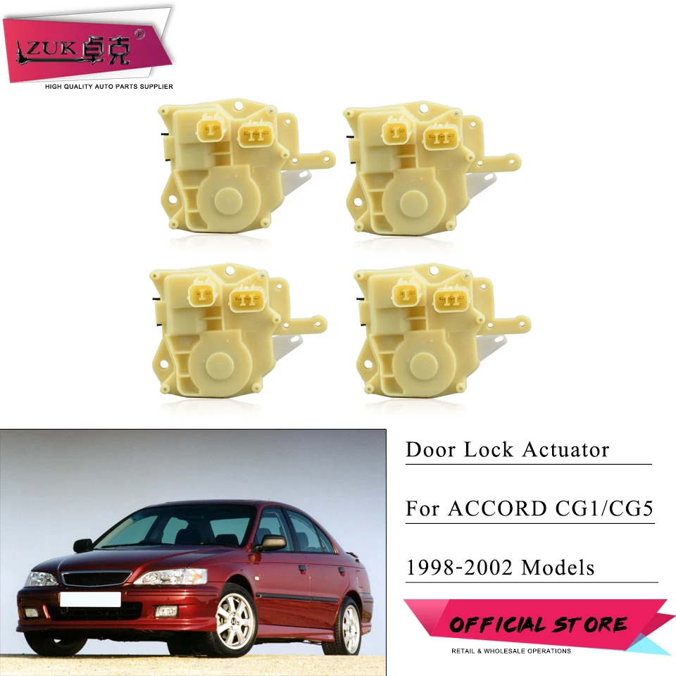 

ZUK 4PCS For HONDA CIVIC 01-05 ACCORD 98-02 ODYSSEY 09-04 S2000 CRV Insight CL TL MDX Door Lock Actuator Front/Rear