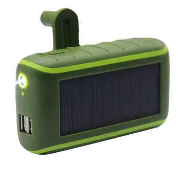 

1pc Solar Hand-Crank Portable Powerbank Charger For Outdoor Camera