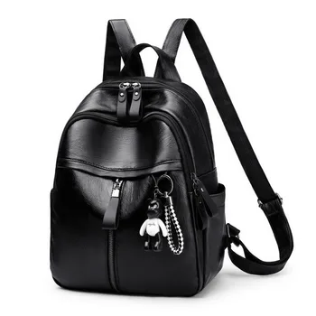 

Shoulder Bag Ladies 2019 New Korean Style All-match Fashion Backpack Soft Leather Leisure Fashion Travel Large Capacity Bag