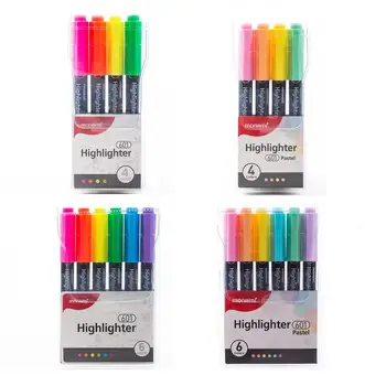 

4/6pcs Monami 601 Adding Super Highlighter Pen Set 1-4mm Pastel / Bright Color Marker Spot Liner Drawing Office School A6089