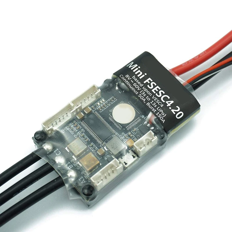 V4.20 Mini Fsesc4.20 50A Esc With Aluminum Anodized Heat Sink For Electric Skateboard Rc Car Drone E-Bike E-Scooter Robot