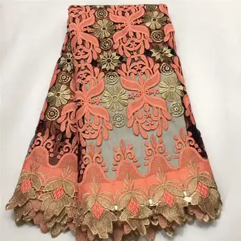 

African Lace Fabric Embroidered French Lace Fabric High Quality Rhinestones French Tulle Lace Fabric For Wedding dress XAZ04