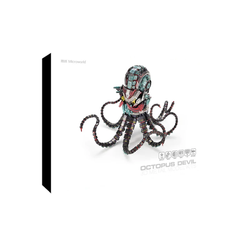 Microworld Octopus Devil model kits DIY laser cutting Jigsaw puzzle fighter model 3D metal Puzzle Toys for Children gifts 6