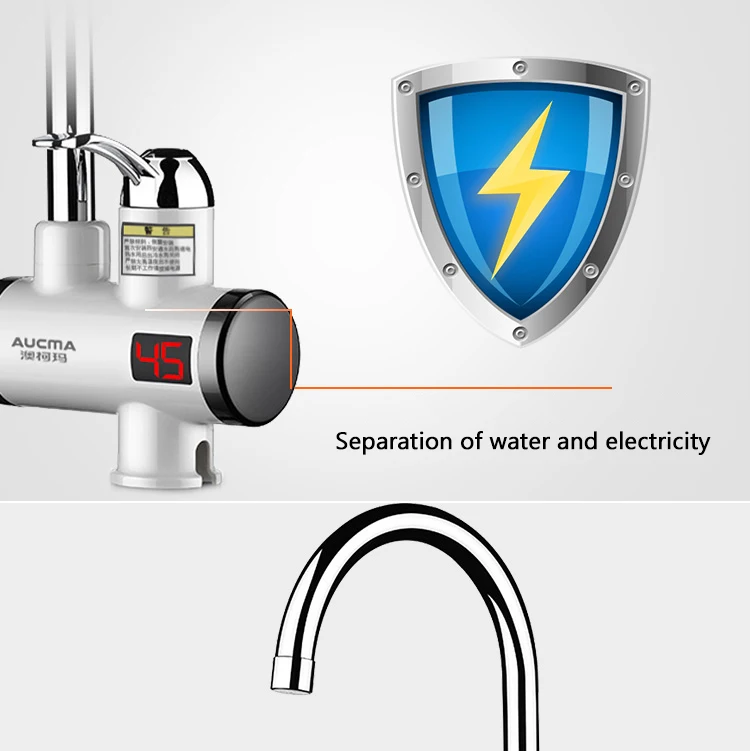 220 В мгновенный Электрический водонагреватель кран без резервуара дисплей температуры водонагреватель для кухни и ванной комнаты с вилкой EU/UK/AU