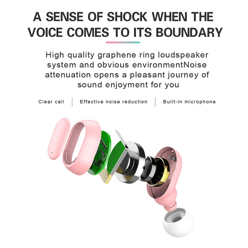 TWS Bluetooth Earphone Wireless Headphone Stereo Headset Sport Earbuds Microphone With Charging Box For Smartph
