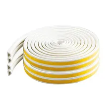 2PC Glass Seal Adhesive Draught Excluder Strip Window Door Sealing Tape Adhesive Tape Rubber Weather Strip 2.5 Meters 4 Seals