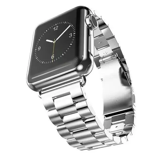 Для Apple Watch Series 5 4 3 2 ремешок 42 мм 40 мм 44 мм черный браслет из нержавеющей стали ремешок адаптер для iWatch Band 4 3 38 мм - Цвет ремешка: Silver