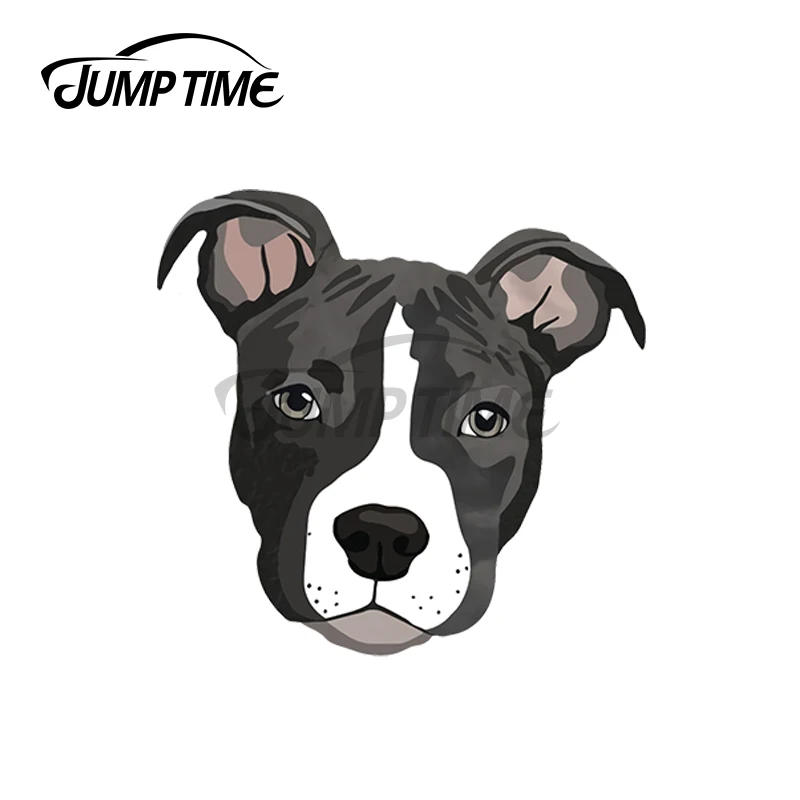 Jumptime 13X3.7Cm Pit Bull Puppy Blue Pit Dog Adesivi Per Auto Personalità Condizionatore D'Aria Decalcomania Paraurti Impermeabile Antigraffio