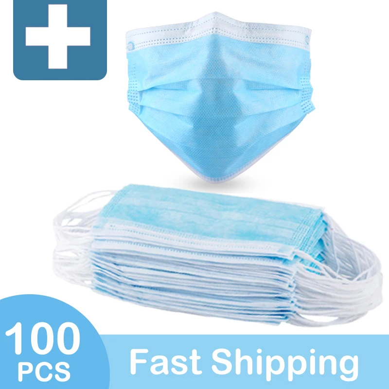 

Protection Mask Disposable Women Anti 3-Layers Face Masks Elastic Ear Loop Meltbown Cloth Dust Filter Safety Mask